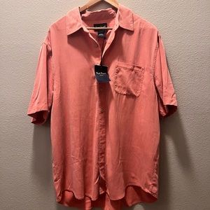 Nat Nast Men's Casual Button Down Shirt - Coral